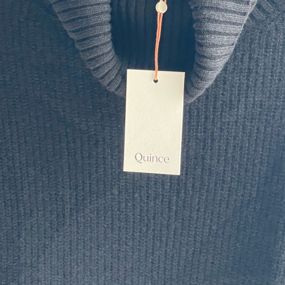 Quince NWT Black 100% Mongolian Cashmere Fisherman Maternity Sweater Dress Med - Picture 7 of 15